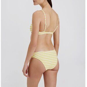 Daphne Ribbed Bikini Bottom Lemon Stripe